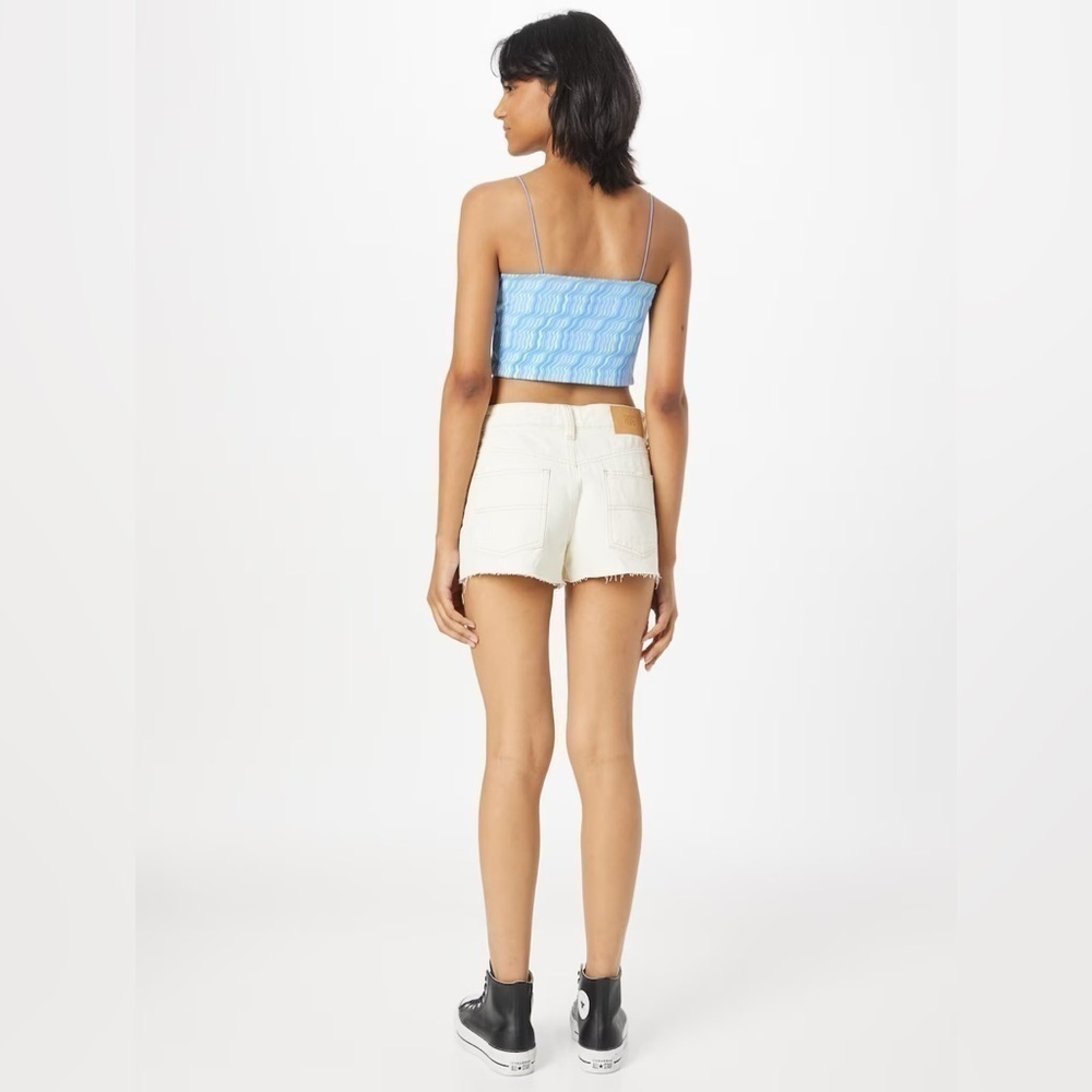 NWT Urban Outfitters Denim Shorts Size 31 Low Rise Harri Neutral Cream Color - Picture 7 of 12